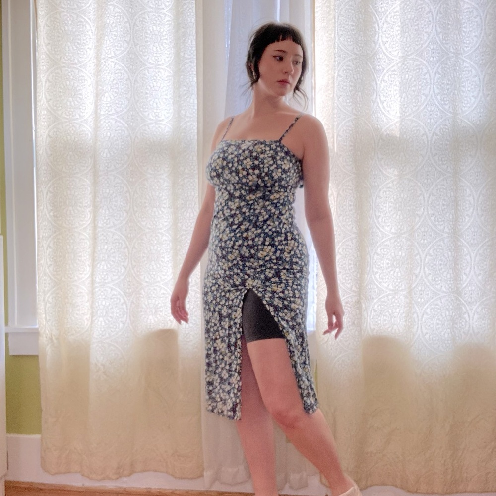 Motel floral slit dress